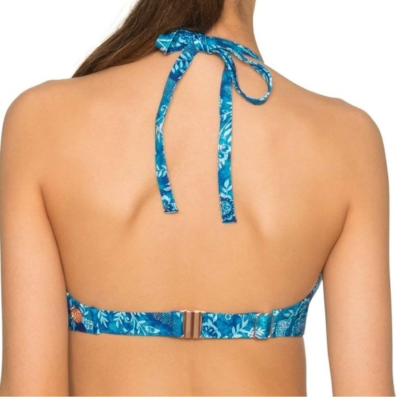 NWT Swim Systems Hermosa Halter Bikini Top Ocean Mist Blue With Underwire - Picture 2 of 2
